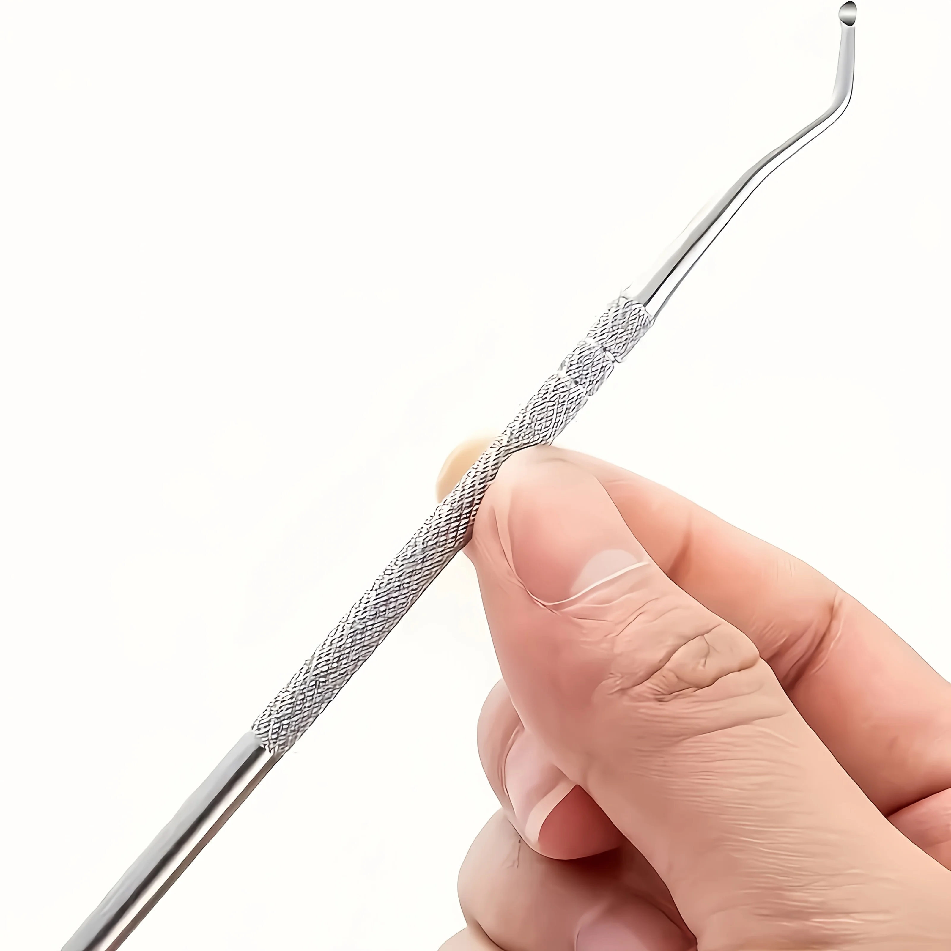 Herramientas de pedicura profesionales de acero inoxidable, cuchara curvada para limpieza profunda de uñas, levantador de uñas encarnadas, eliminación de suciedad de uñas de los pies