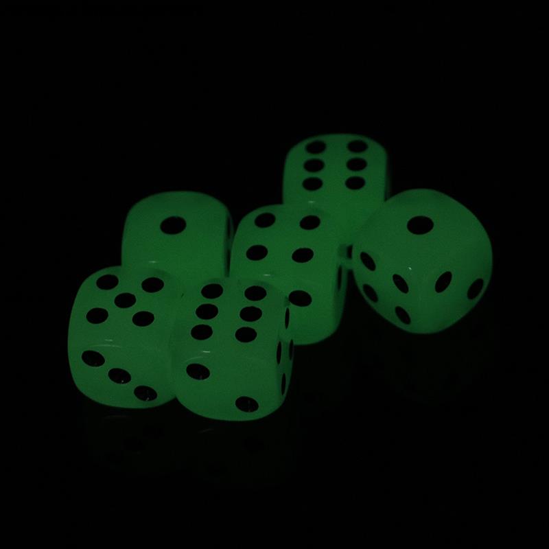 6PCS 6 Lato 16 millimetri Glow in the Dark Dadi Cubetti di Luce di Notte del Giocattolo luminoso Fun Gioco Da Tavolo di Notte bar KTV Intrattenimento Gioco di Dadi