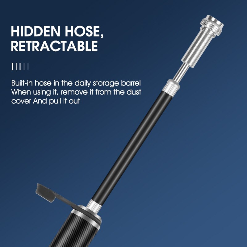 WEST BIKING Portable Mini Bike Pump High Pressure With Hose Mountain Road Bicycle Schrader Presta Valve Alloy Cycling Inflator