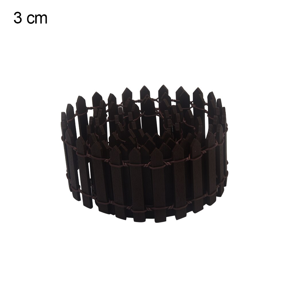 Garden Decoration Miniature Craft Mini Fence Succulent Plants Wooden Barrier Paling DIY Branch Potted Small Hand-painted: Coffeex1pc 3cm