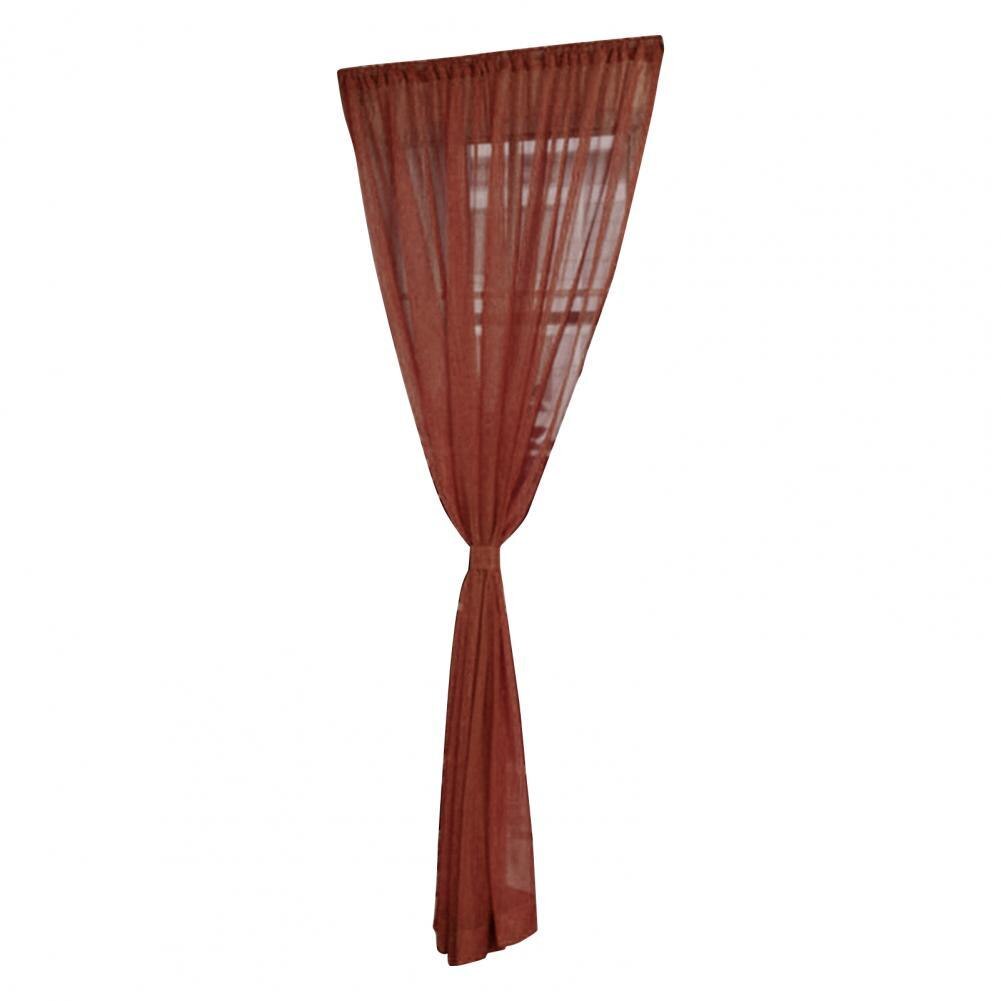 Sheer Curtain Eye-catching Window Drape Smooth Surface Washable Useful Practical Material Tulle Curtain: GRAY