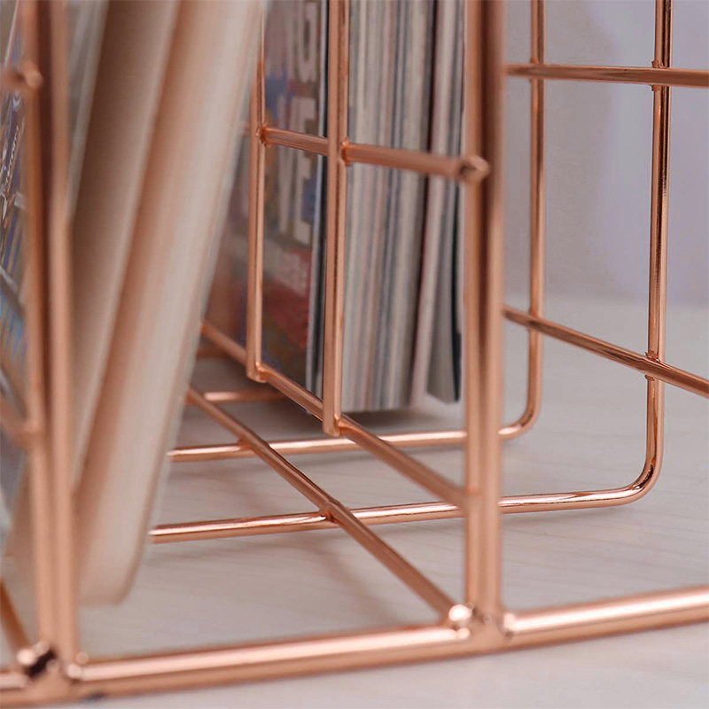 Mail Organizer, 3-Slot Mail Holder, Metal Wire Mail Sorter for Letters, Mails, Books, Postcards and More, Pack of 2, Rose Gold