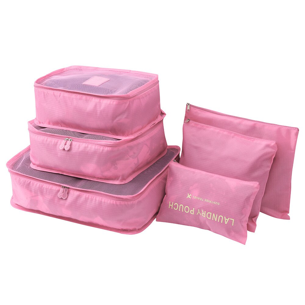 6pcs Travel Set hoogwaardige Koffer Organisator Kleding Wasserij Draagbare Opbergtas Verpakking Bagage Organizer Bag