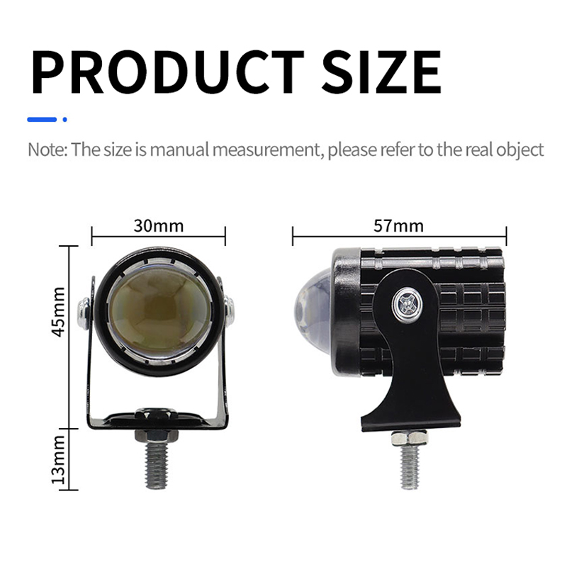 Phare LED pour Moto, Mini feu de conduite universel, projecteur double couleur, remorque de camion, accessoires de Moto tout-terrain