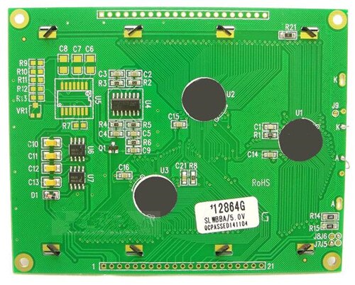 Große Größe 20Stift LCD12864G Bildschirm Modul KS0108B KS0107 Regler Gelb Grün Hintergrundbeleuchtung parallel Schnittstelle