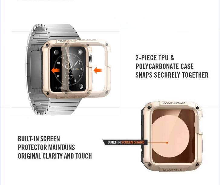 Case For Apple Watch 42mm 38mm 40mm 44mm Shock-Resist Cover with 360 Full Screen Protector Builtin for iWatch 5 4 3 2 1