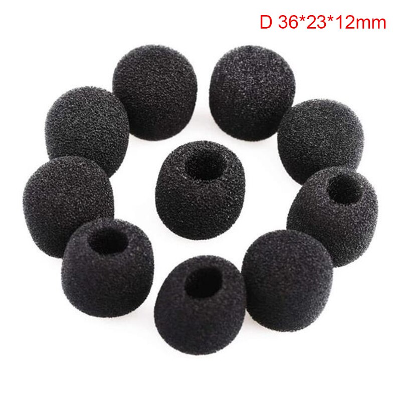 10 sztuk mini mikrofon pokrywa zestaw słuchawkowy wymienna pianka mikrofon pokrywa Mic pokrywa zestaw słuchawkowy osłona przeciwwiatrowa pianka: szary
