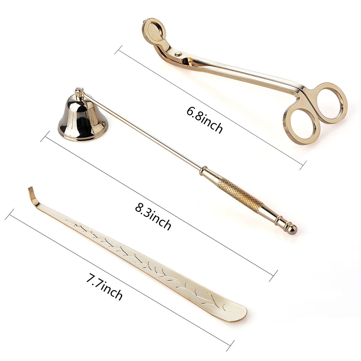 3 Teile/satz Antike Kerze Trimmer Dochtschere Löffel Bausätze Kerze Zubehör Feuerlöscher Werkzeug Gold Silber Schwarz Farbe: Gold