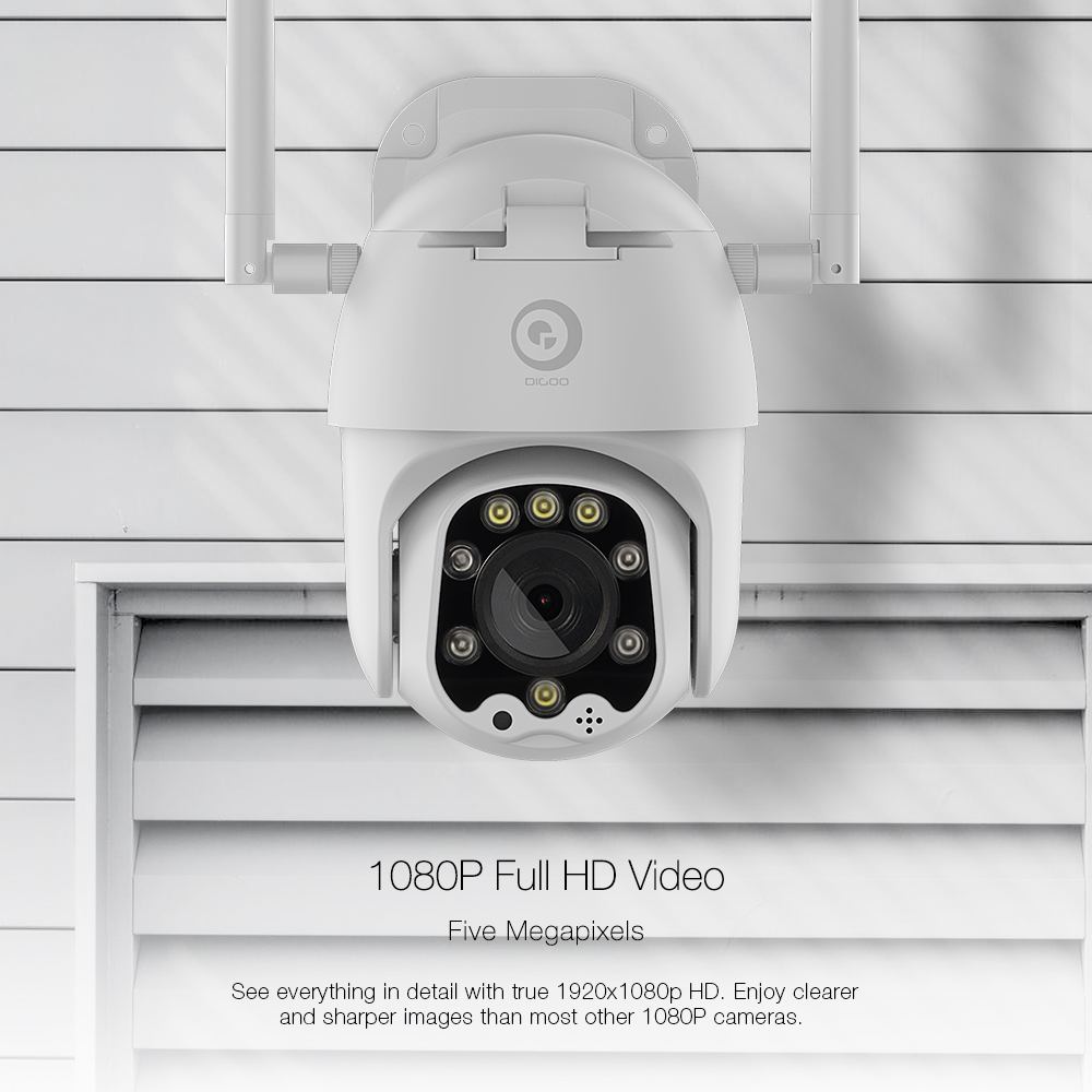 DIGOO Outdoor PTZ Wireless IP Camera Move Detection Infrared Night Vision Waterproof Surveillance RJ45/Wifi Dome CCTV Camera