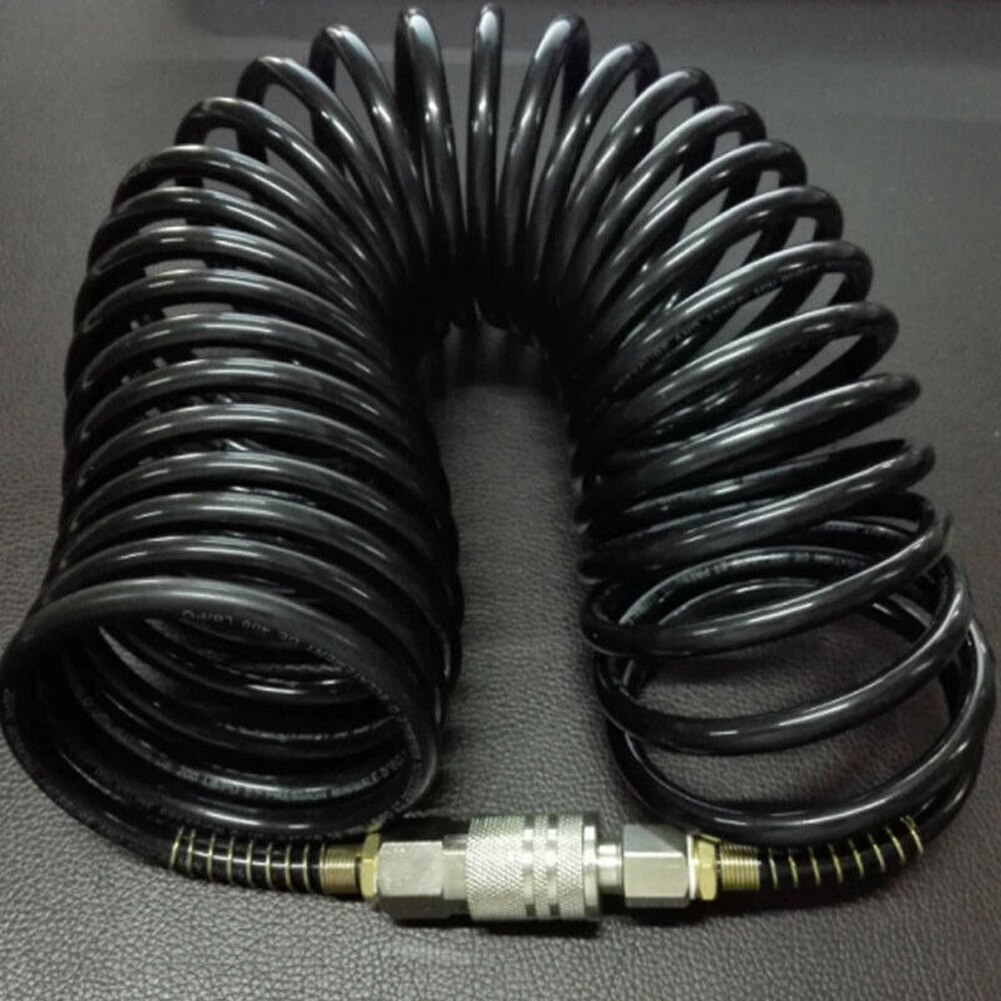 1/4 Durable Pneumatic Adapter Extension Practical Flexible Quick Coupler Pipe Connect Inflating Coil PE Air Hose Compressor