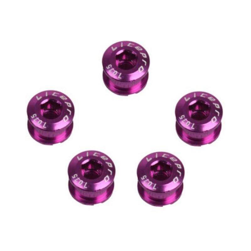 5PCS Single Chainring Bolts 7075 Aluminum Alloy M8 Crankset Single Chainwheel Bolts & Nuts Disc Screws For Road Bike MTB: 05 Purple