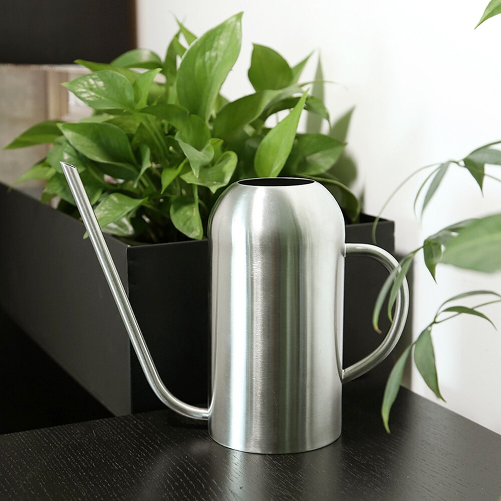 Hjemme hage rustfri stål vannkanne halvsirkel forhøyelse med lang tut moderne stil sukkulent plante vanningskrukke 1.5l