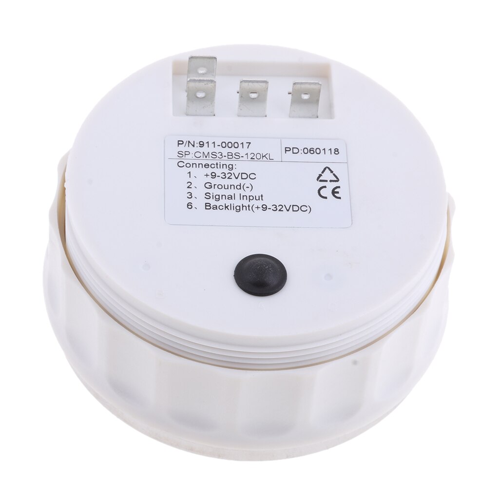 Velocímetro digital em inoxidável com retroiluminação vermelha de 85mm automático, odômetro de 120 km/h