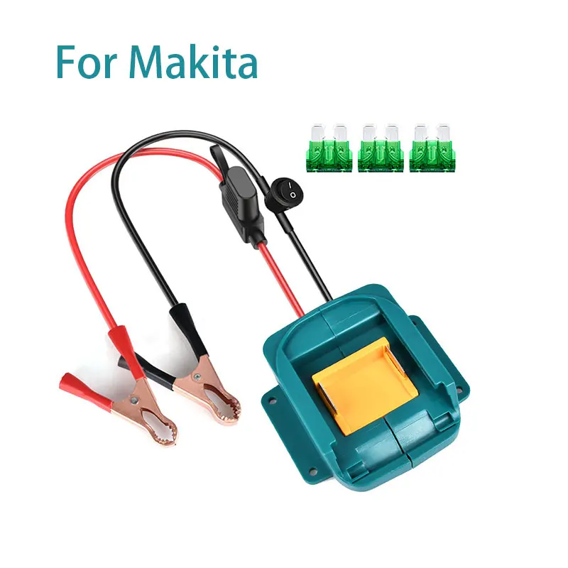 Adaptateur de batterie pour Makita/Dewalt/Milwaukee, convertisseur de batterie Li-Ion 18V 20V, connecteur d'alimentation avec fusible équipé: BLEU CIEL