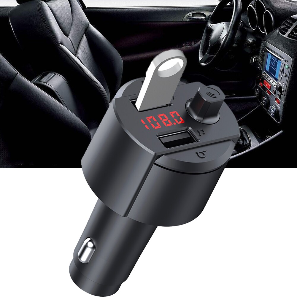Fácil instalar interface usb para carro sem fio abs music player multifunções led backlight bluetooth transmissor fm adaptador de áudio