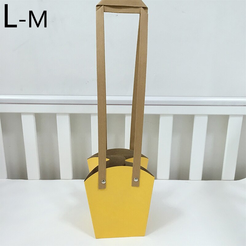 Waterproof Kraft Paper Flower Box Flowers Packaging Box Flower Basket Flower Folding Handbag: L