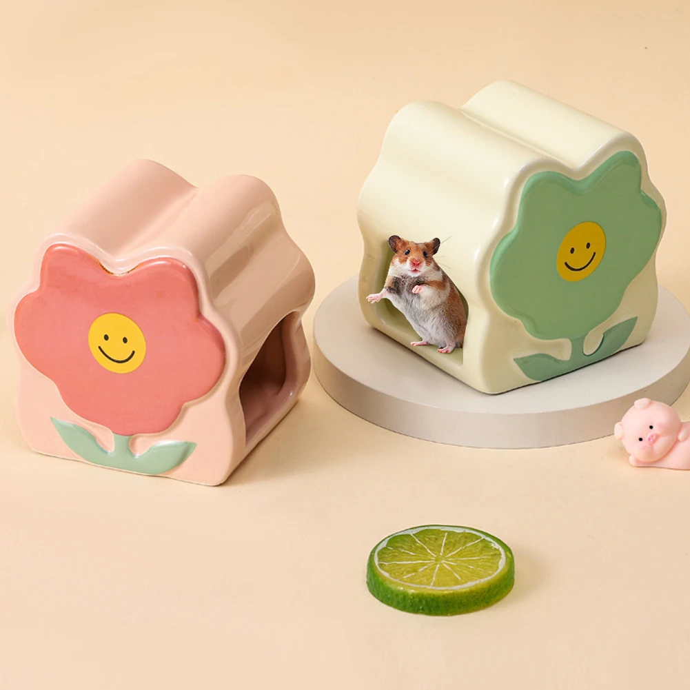 1pc smådyrskjul keramisk hamsterhus chinchilla minihytte hulebur tilbehør for dverghamstere, gerbiler og pinnsvin