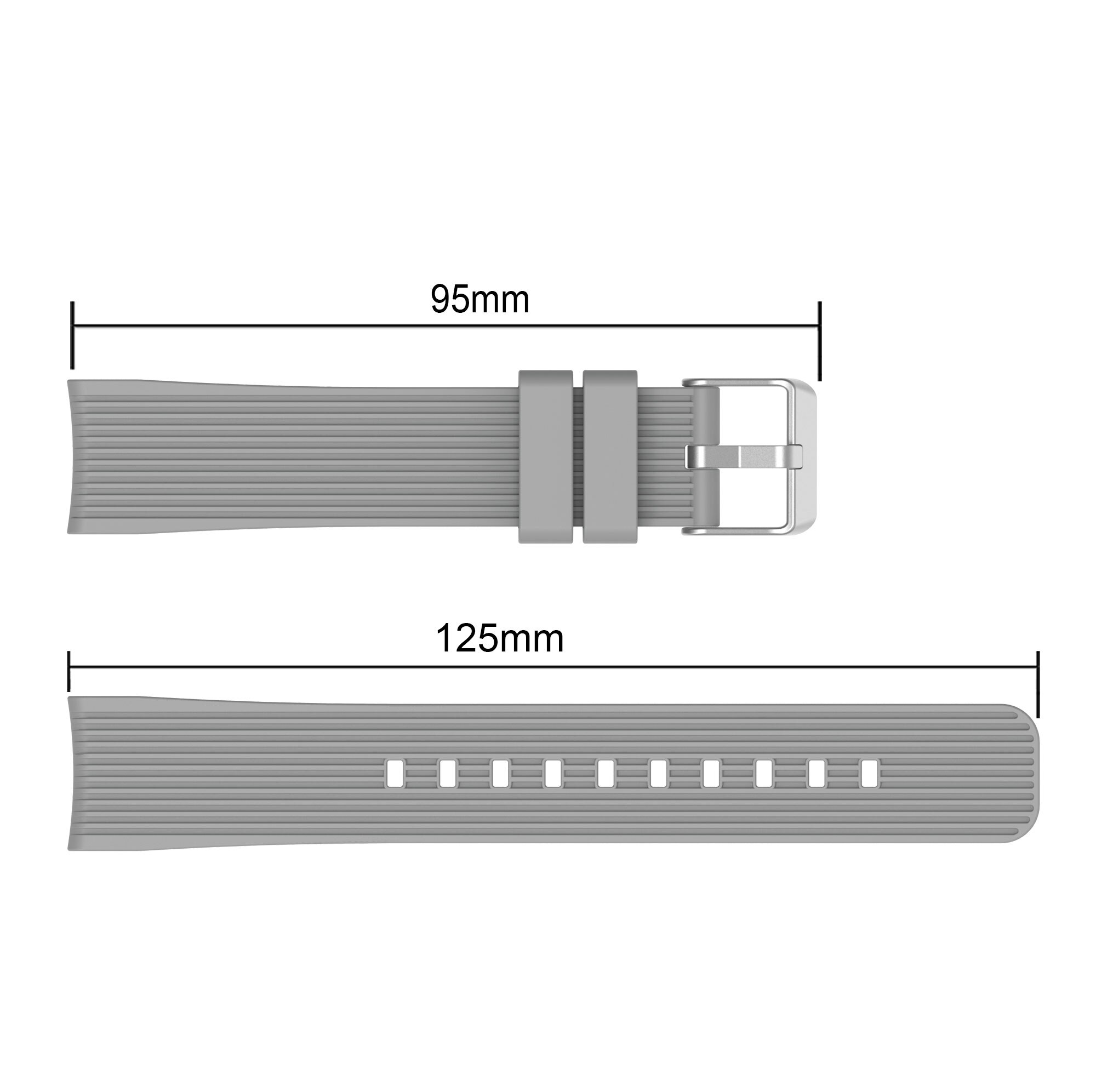 Sport 20mm / 22mm siliconen band voor samsung galaxy watch 3 45mm 41mm smartwatch band armband accessoires polsband: Grijs / 20mm
