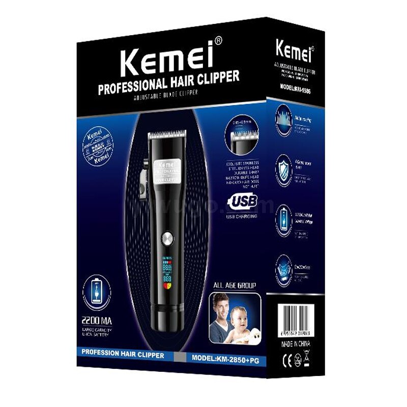 Original LCD display hairdressing cordless hair clipper pro li hair trimmer electric tapering haircut machine