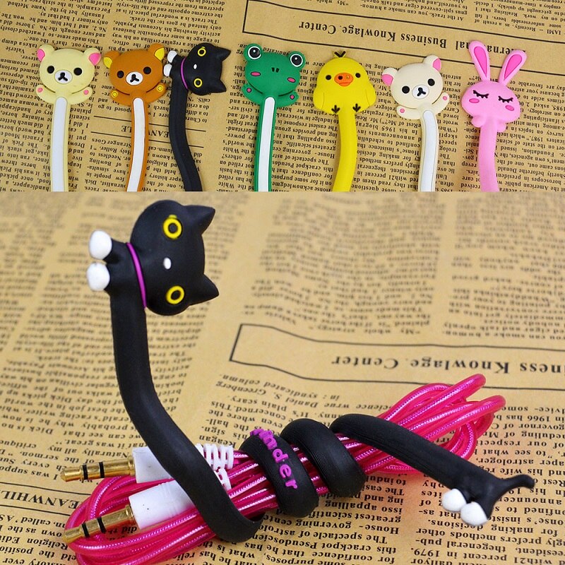 Headphone Wire Holder Organizer Winder Cord Long Cable Earphone Animal Wrap