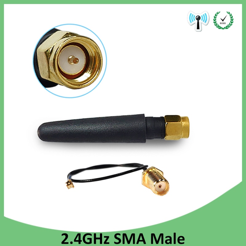 2pcs 2.4GHz antenna wifi SMA Male Connector 2~3dbi 2.4 ghz antena wi fi Small Size antenne white wi-fi antenas antennas router