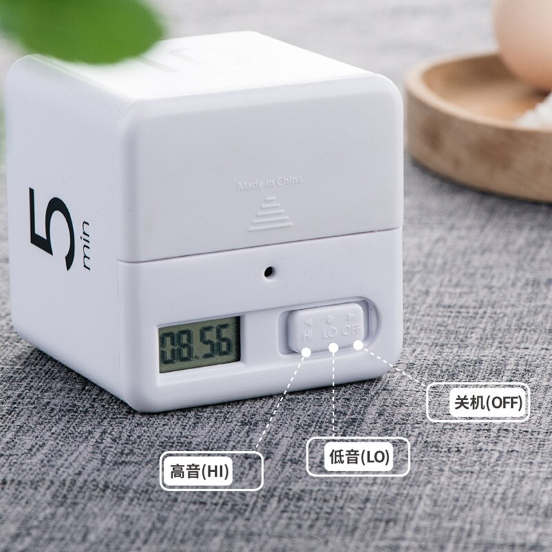 Mini Cube Digital Countdown Timer Square Baking Cooking Timer For Shower/Study//Cooking Stopwatch Alarm Clock Time Manager