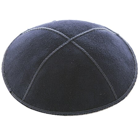 15/16CM SUEDE KIPPAH JEWISH KIPPAH LEATHER YARMULKE KIPPAH: Navy