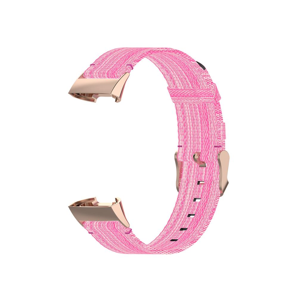 Sport Nylon Strap for Fitbit Charge 4 Band Soft Canvas Woven Watch Accessories Replacement Bracelet for Fitbit Charge 3 Bands: Pink