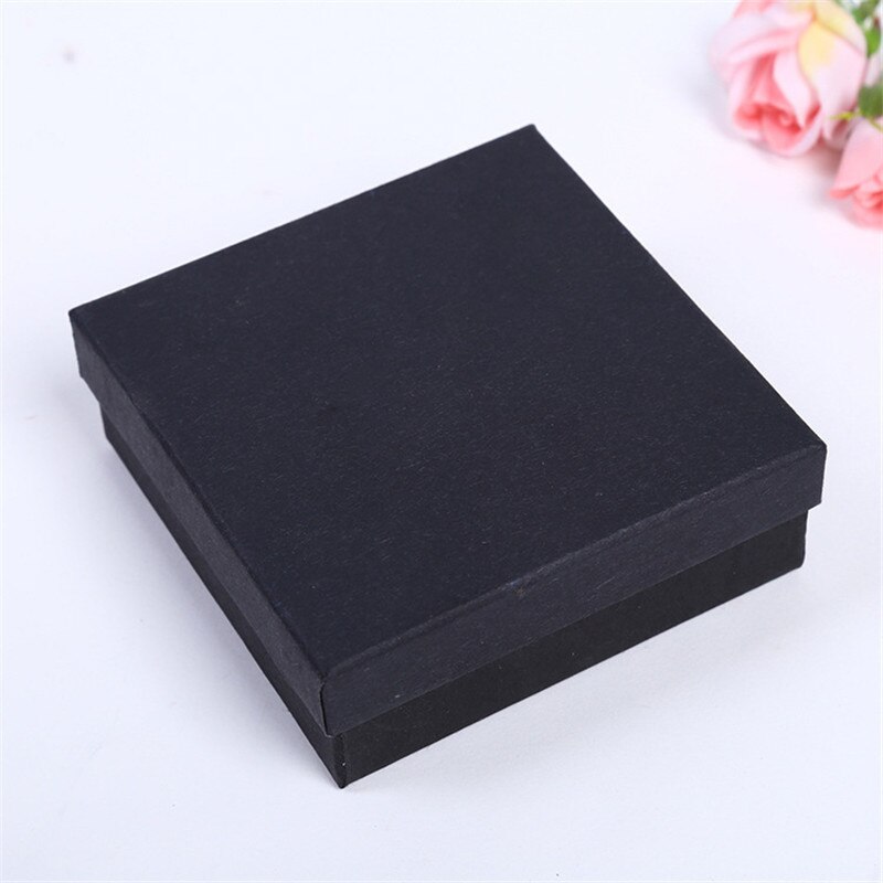 DoreenBeads Schmuck Boxen Papier Box Vintage Braun Schwarz Ring Halskette Box 9*9*3cm Kraft Papier japanisch Einfache Stil 1 Stück