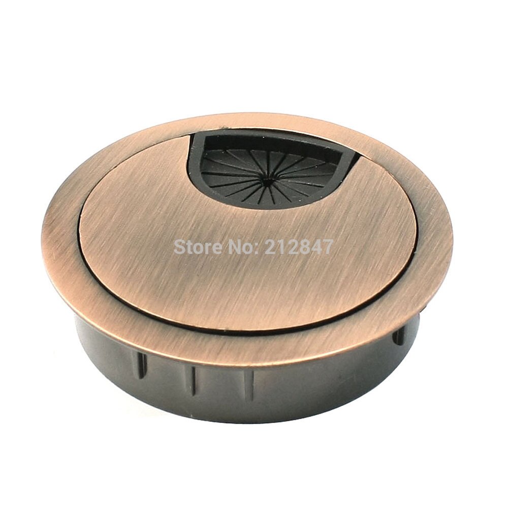 50mm Computer Desk Metal Grommets Wire Cable Hole Round Cover Box Furniture Hardware