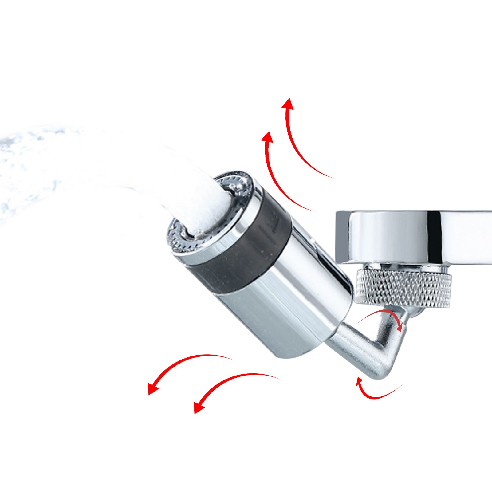 Splash Filter Kraan 720 Graden Draaibare Kraan Spuit Hoofd 22-24Mm Mobiele Keuken Kraan Sectie Douchekop Beluchter