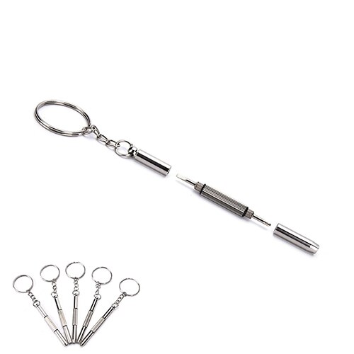 5 pçs/set 3 em 1 óculos de aço alumínio chave de fenda conjunto para óculos sunglass assista kit ferramenta reparo com chave fenda