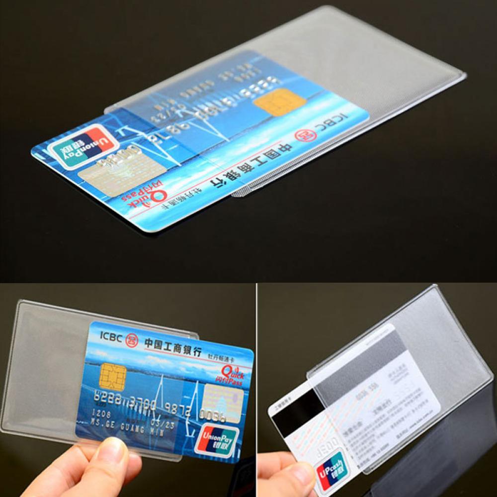 10Pcs Waterproof Transparent Card Holder PVC Credit ID Bank Card Cardholder Protective Case Pouch Sleeve Horizontal Bag Set