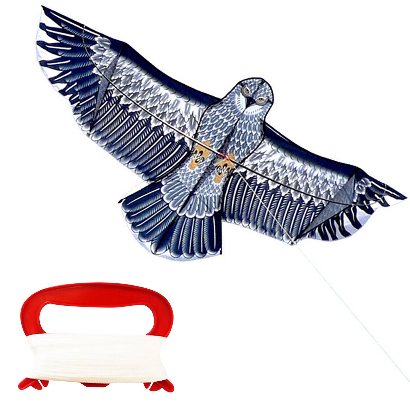 Cerf-volant d'aigle facile à assembler, énorme cerf-volant d'aigle débutant pour enfants et adultes de 94 pouces