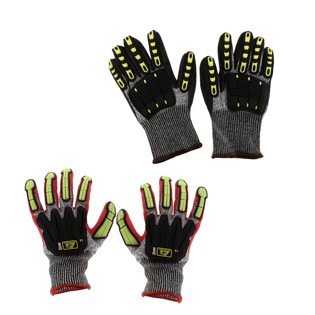 Shock Impact Safety Work Gloves Cut Tear And Puncture Resistant Mitts