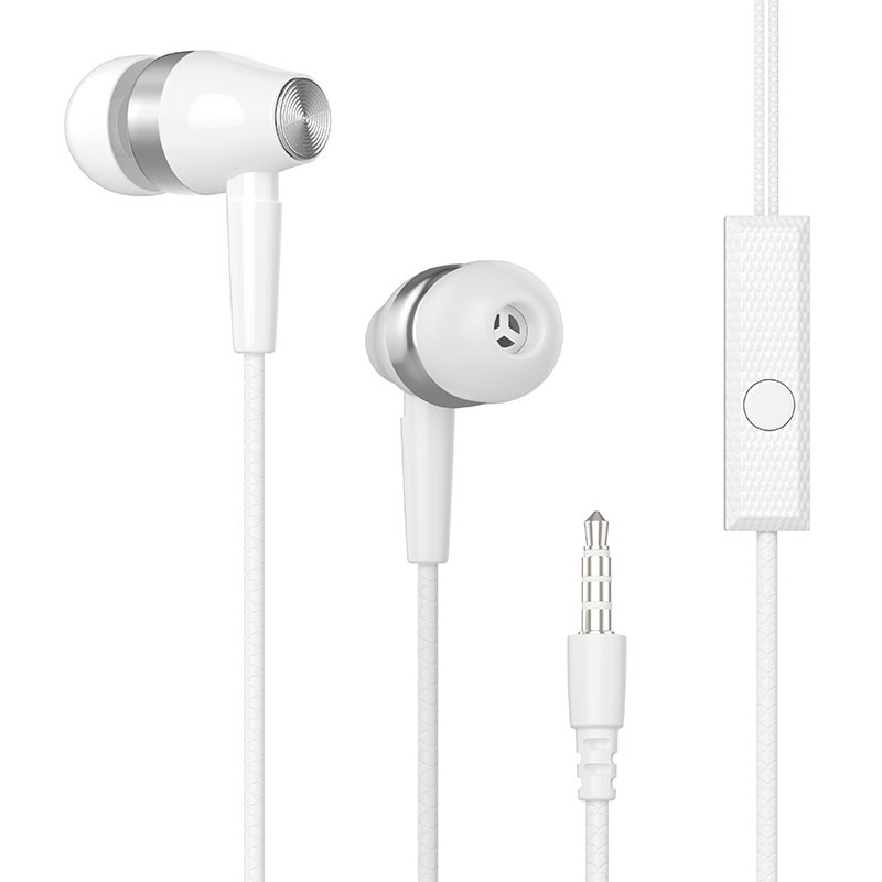 Nouvelle casque filaire 3.5mm Sport écouteurs avec basse téléphone écouteurs stéréo casque avec micro contrôle du volume musique écouteurs: WHITE