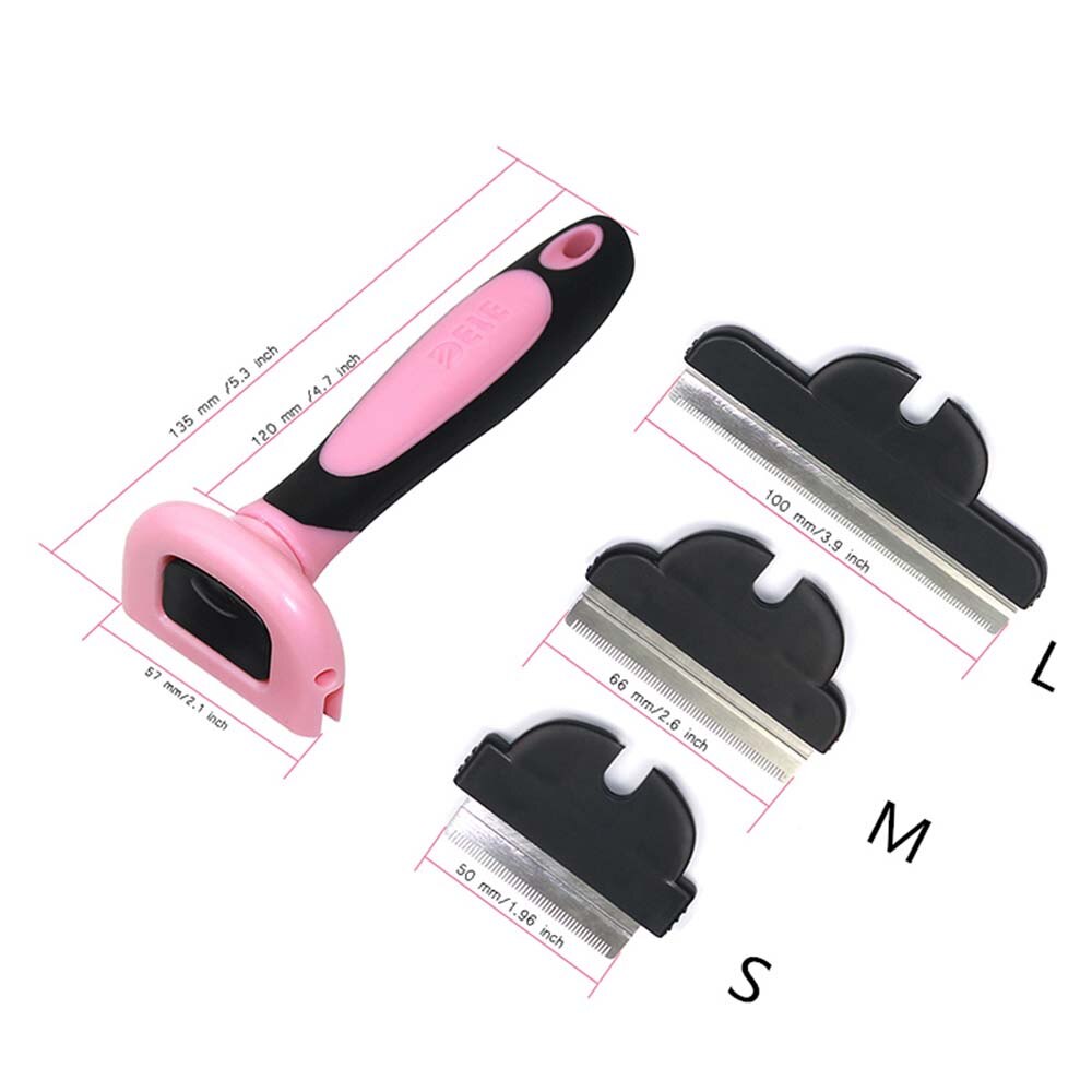 Escova para escovar cães e gatos, removível, pente para remover pelos do gato, curto, médio, cachorro