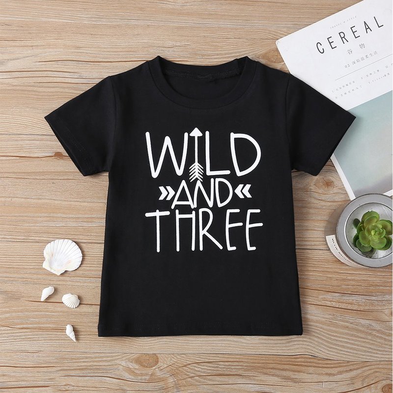 Zomer Jongens T-shirt Mode Print Kids Jongen Katoen Korte Mouw Baby Meisjes Kinderkleding 2-4Y Fall Baby meisje