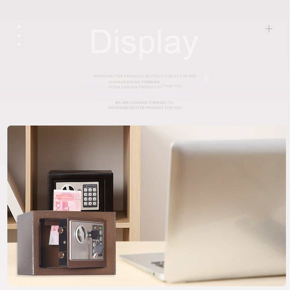 Household 17E Small Safe Mini Wall Safe Deposit Box Bedside Table Password With Lock Insurance Box