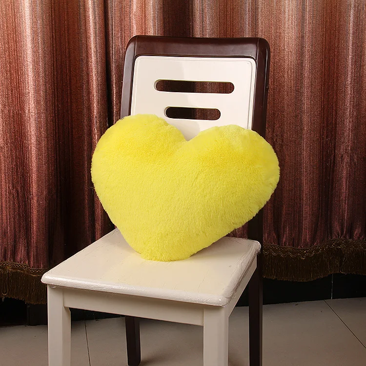 Faux Fur Sheepskin Pillow Cover Love Heart Shaped Sofa Cushion Cover Solid Colour Beds Pillowcase Valentines Day Home Decor: SKY BLUE