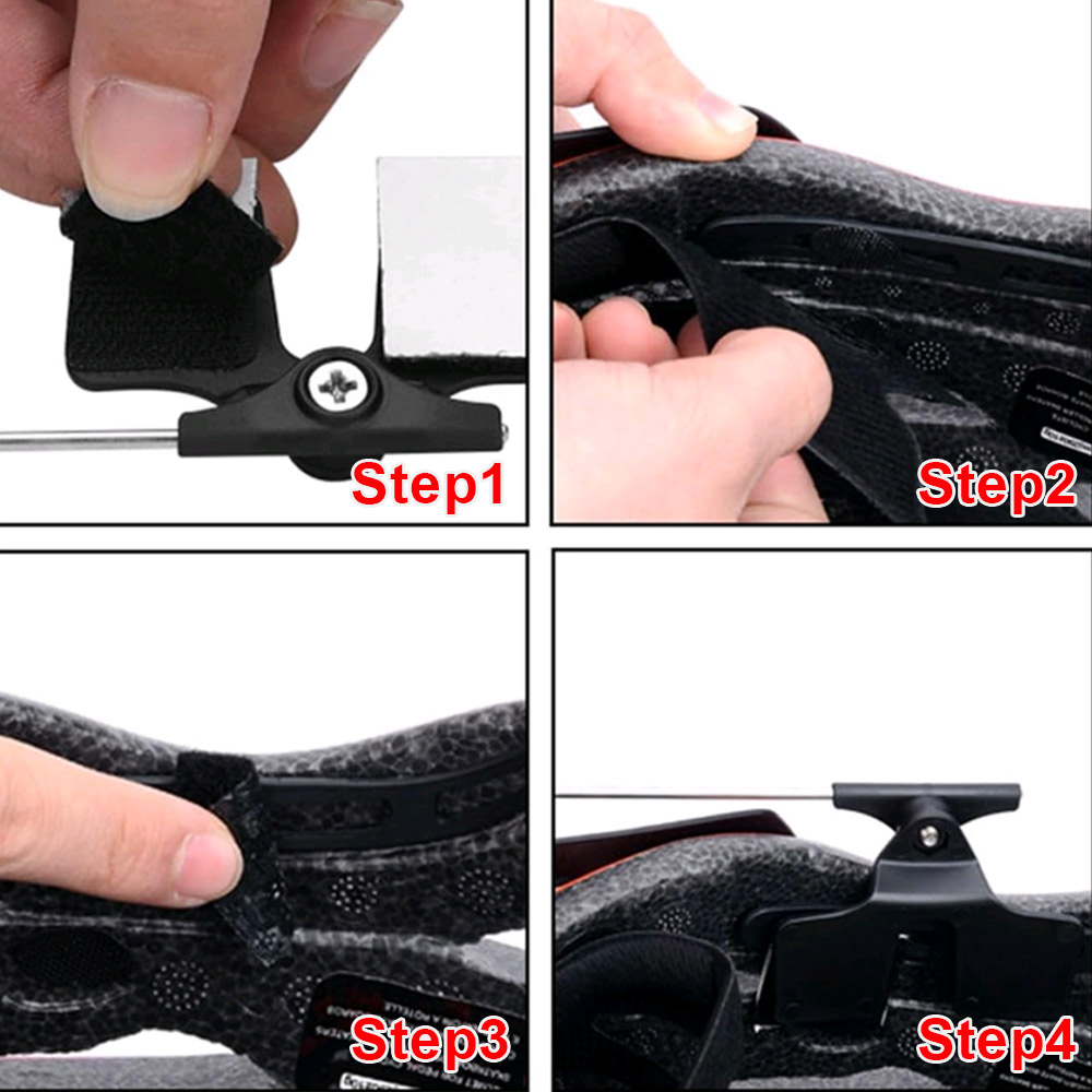 Flat Bicycle Helmet Mirror Helmet Mounted Rear-view Cycling Bike Helmet Rearview Mirror 360 Degree Lightweight Bicycle Accessory
