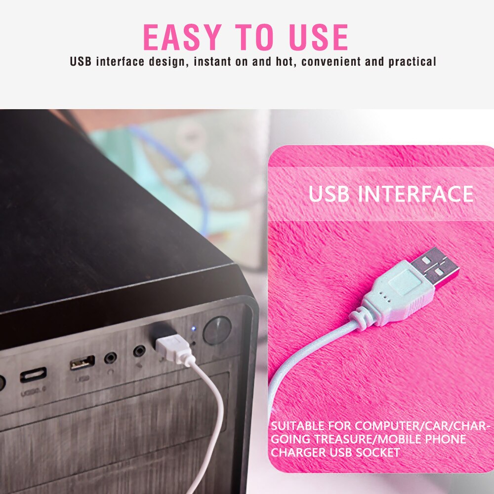 Usb Oplader Elektrische Voet Warme Verwarming Pad Warmer Voeten Schoenen Warmer Thuis Elektrische Warmte Slippers Warme Harige Kussen Voor Voeten