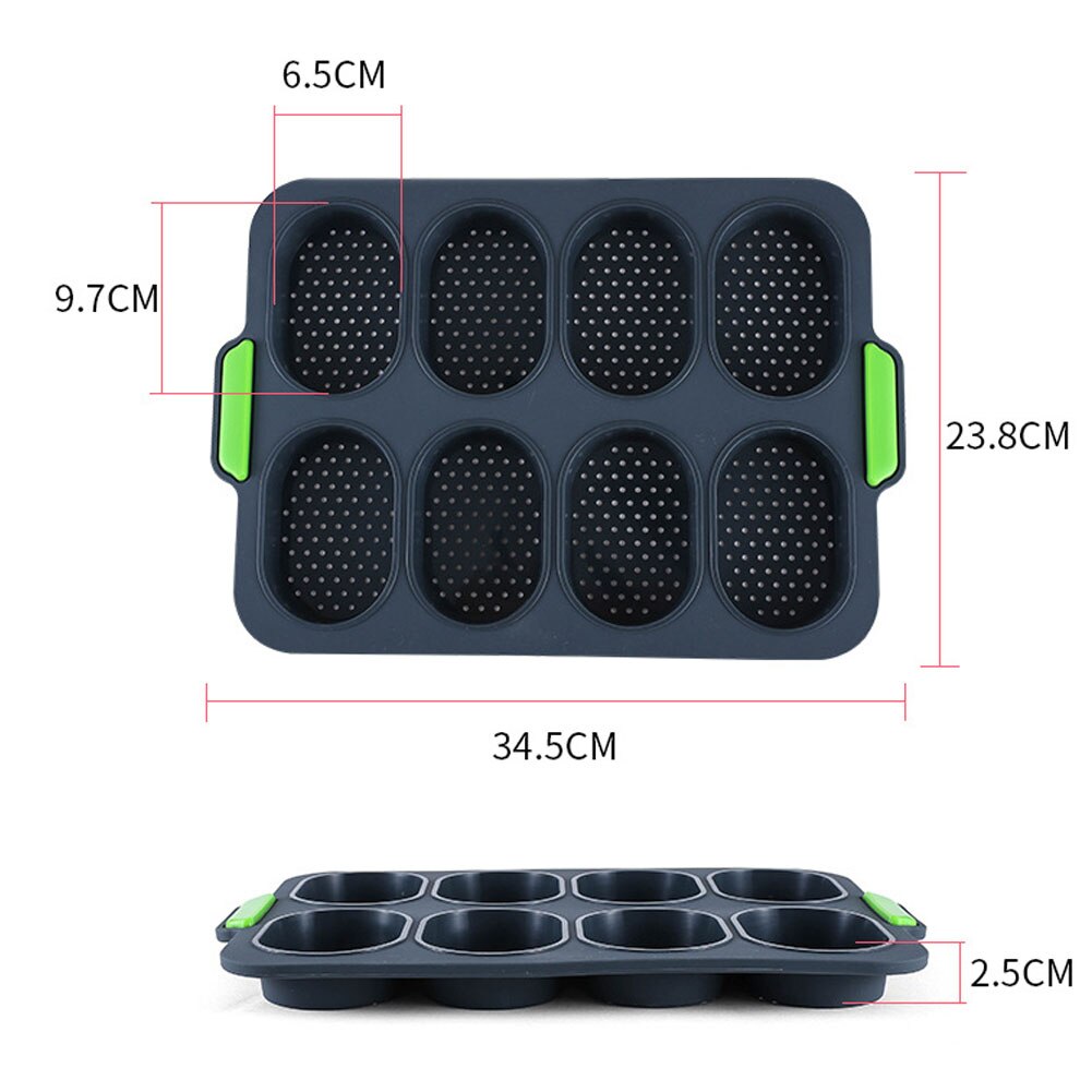 Wärme Beständig Tablett 8 Gitter Hause DIY Französisch Nicht Stock Praktische Laib Backen Hamburger Brot Schimmel Guter Flexibilität Einfach Freisetzung