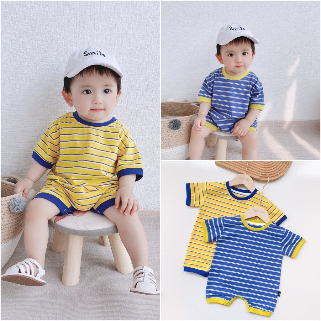 Cotton Baby Rompers Summer Infant Jumpsuit Baby Boys Clothes Short Sleeve Newborn Baby Clothing Striped Baby Costume