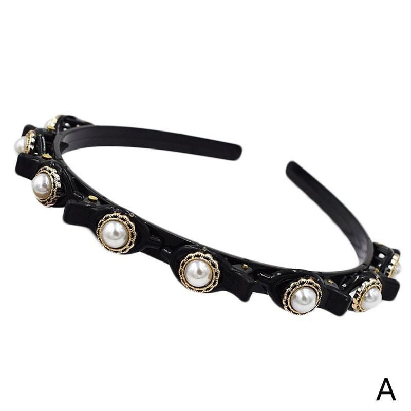 Hair Hoop Headband - Pearl Hair Band - Double Pony Hairstyle - Plastic Hair Accessories: Small