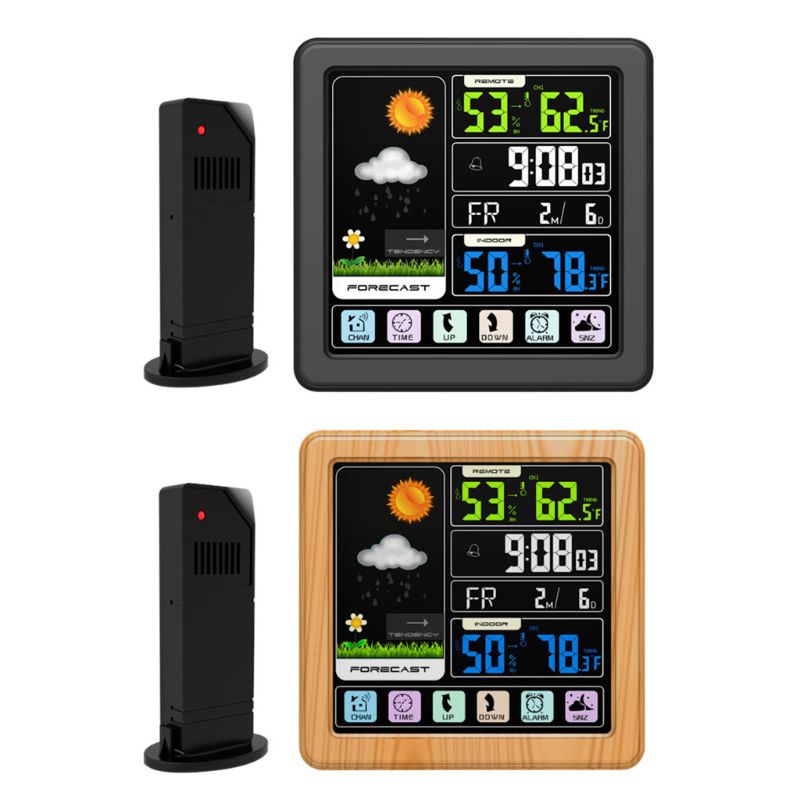 Station Météo Connectée Tactile 7'' – Intérieur/extérieur, WiFi, Noir