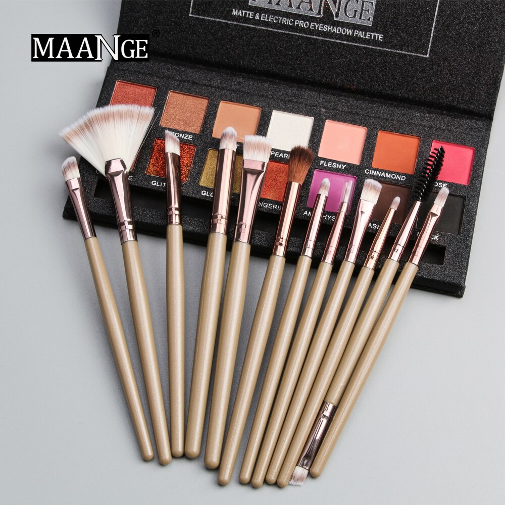 MAANGE Makeup Brushes Set Pro 12 pcs/lot Eye Shadow Blending Eyebrow Eyeliner Eyelash Lip Brush For Eyes Makeup Cosmetic Tools