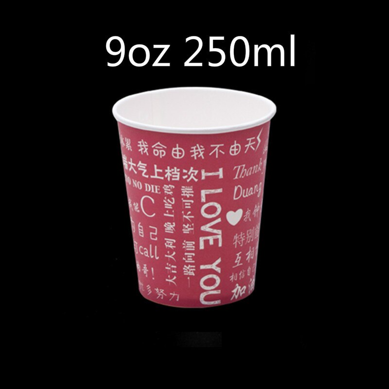 100pcs 7oz 200ml white thick paper cup party birthday BBQ favor disposable coffee cold and drink milk tea water package cup: Red
