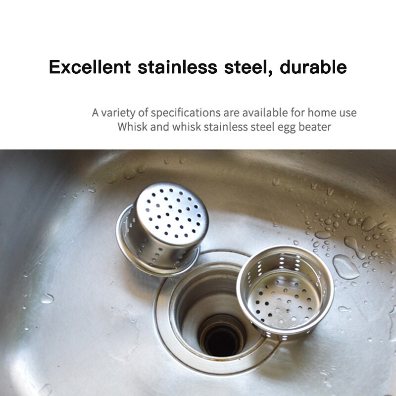 2PCS Edelstahl Ersatz Küchenspüle Ablauf Sieb Abfluss Abfluss Abfall