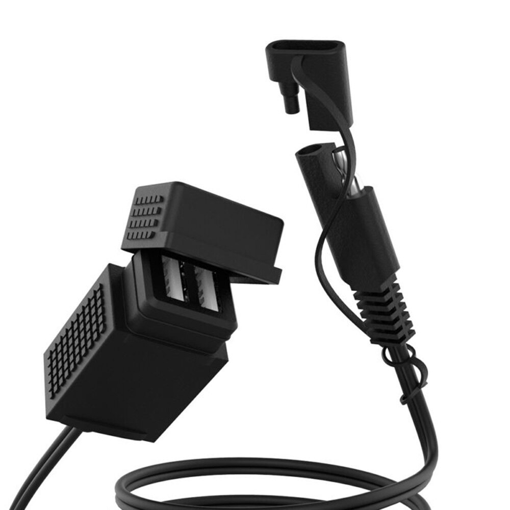 3.1A Motorcycle SAE Cable To 2 USB Adapter Weatherproof Charger Socket Durable And Practical
